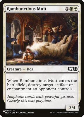 Rambunctious Mutt card from The List Reprints