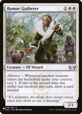 Rumor Gatherer card from The List Reprints
