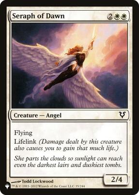 Seraph of Dawn card from The List Reprints