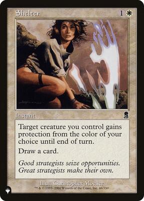 Shelter card from The List Reprints