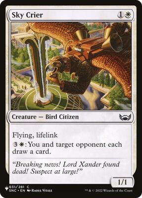 Sky Crier card from The List Reprints
