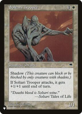 Soltari Trooper card from The List Reprints