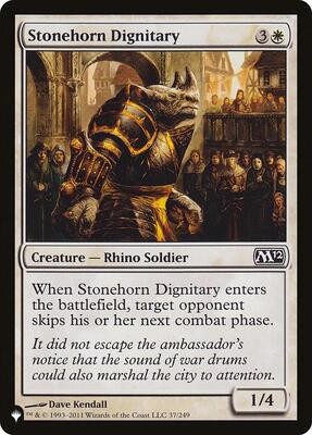 Stonehorn Dignitary card from The List Reprints