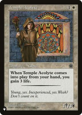 Temple Acolyte card from The List Reprints