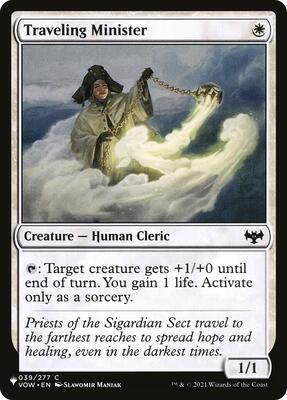 Traveling Minister card from The List Reprints