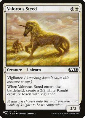 Valorous Steed card from The List Reprints