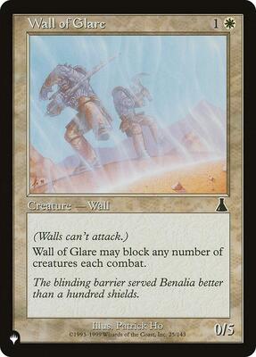 Wall of Glare card from The List Reprints