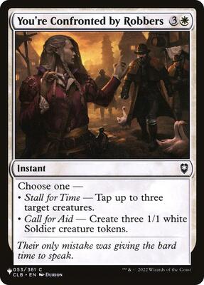You're Confronted by Robbers card from The List Reprints