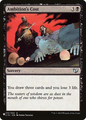 Ambition's Cost card from The List Reprints