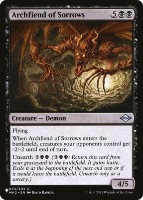 Archfiend of Sorrows card from The List Reprints