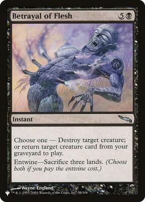 Betrayal of Flesh card from The List Reprints