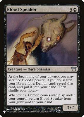 Blood Speaker card from The List Reprints