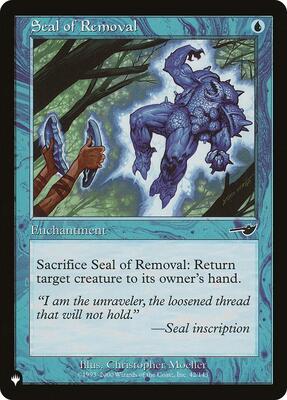 Seal of Removal card from The List Reprints