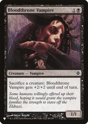 Bloodthrone Vampire card from The List Reprints