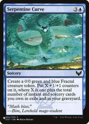 Serpentine Curve card from The List Reprints