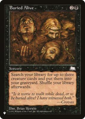 Buried Alive card from The List Reprints