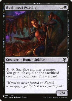 Bushmeat Poacher card from The List Reprints