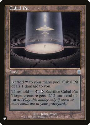 Cabal Pit card from The List Reprints