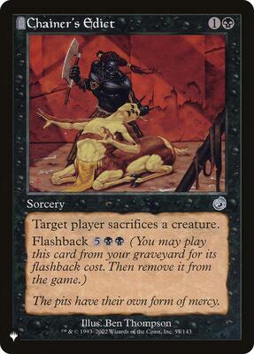 Chainer's Edict card from The List Reprints
