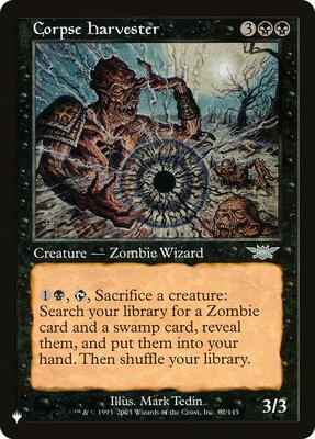 Corpse Harvester card from The List Reprints