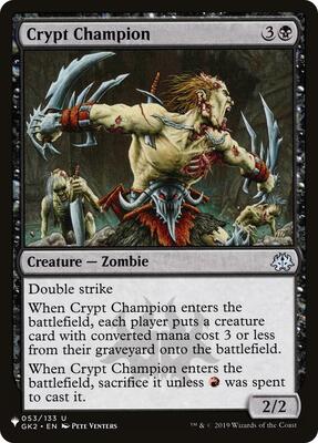 Crypt Champion card from The List Reprints