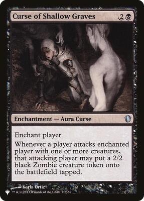 Curse of Shallow Graves card from The List Reprints