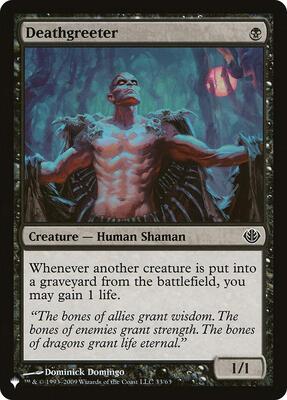 Deathgreeter card from The List Reprints