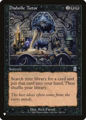 Diabolic Tutor card from The List Reprints