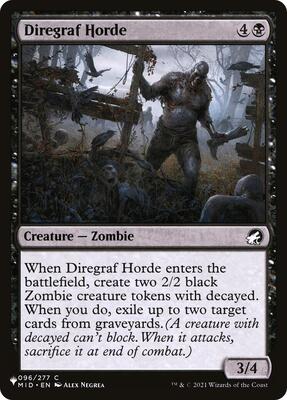 Diregraf Horde card from The List Reprints