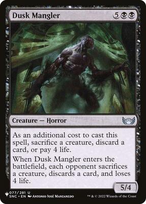 Dusk Mangler card from The List Reprints