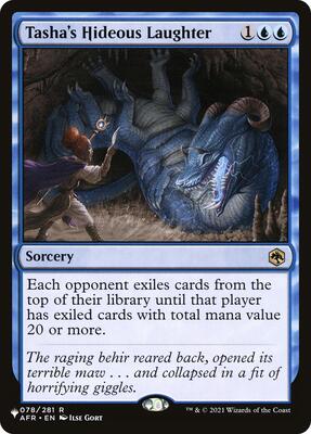 Tasha's Hideous Laughter card from The List Reprints