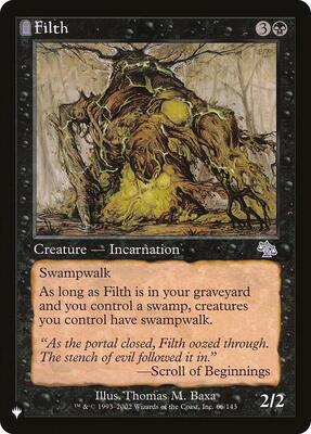 Filth card from The List Reprints