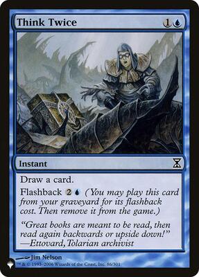 Think Twice card from The List Reprints
