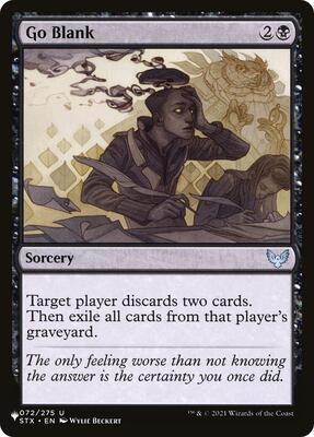 Go Blank card from The List Reprints