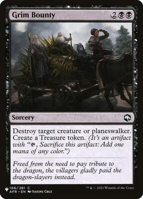 Grim Bounty card from The List Reprints