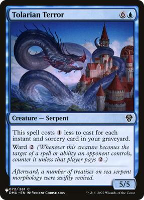 Tolarian Terror card from The List Reprints
