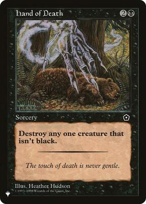 Hand of Death card from The List Reprints