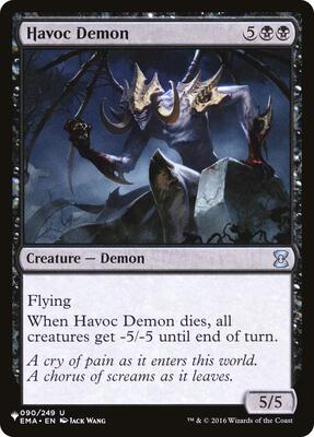 Havoc Demon card from The List Reprints