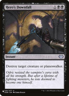 Hero's Downfall card from The List Reprints