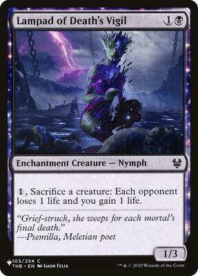 Lampad of Death's Vigil card from The List Reprints