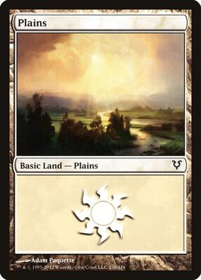 Plains (230) card from Avacyn Restored