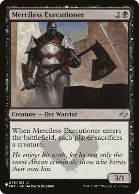 Merciless Executioner card from The List Reprints