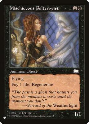 Mischievous Poltergeist card from The List Reprints