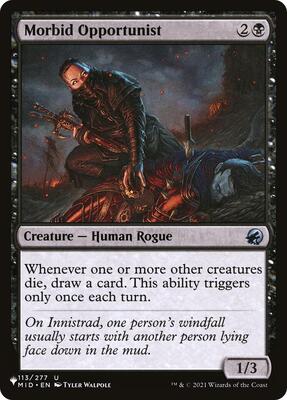 Morbid Opportunist card from The List Reprints
