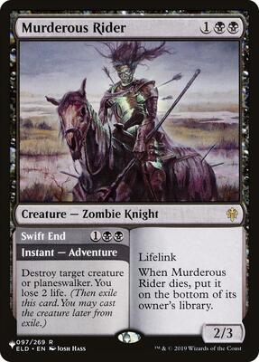 Murderous Rider card from The List Reprints