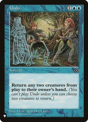 Undo card from The List Reprints