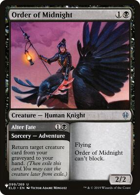 Order of Midnight card from The List Reprints