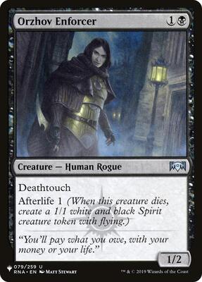 Orzhov Enforcer card from The List Reprints