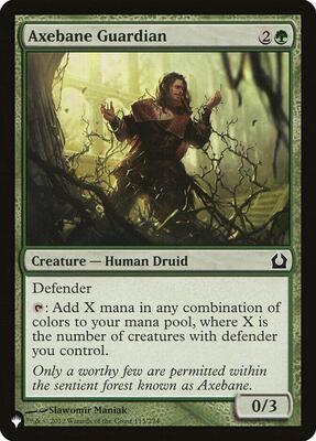 Axebane Guardian card from The List Reprints