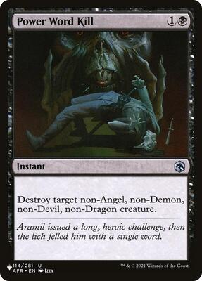 Power Word Kill card from The List Reprints